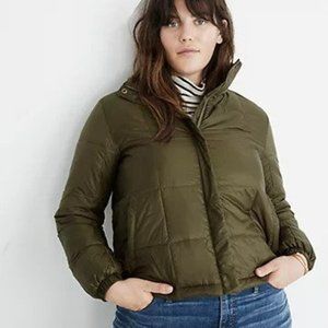 Madewell Travel Buddy Packable Puffer Jacket. Kale Green size XS